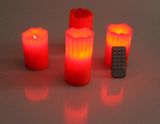 Adventní LED svíčky z pravého vosku s dálkovým ovládáním - červené