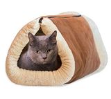 Plyšový pelíšek a tunel pro kočky 2v1