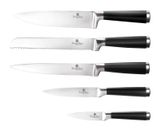 6-dílná sada nerezových nožů v dřevěném stojanu Berlinger Haus Metallic Line Black Royal Collection