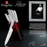 6-dílná sada nerezových nožů ve stojanu Berlinger Haus Kikoza Collection vínová-černá