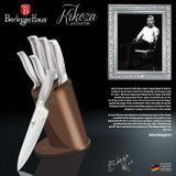 6-dílná sada nerezových nožů ve stojanu Berlinger Haus Kikoza Collection růžové zlato