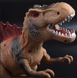 Dinosaurus chrlící oheň s LED osvětlením - hnědý
