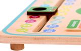 Dětský dřevěný vzdělávací kalendář s hodinami v angličtině