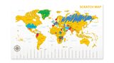 Velká stírací mapa světa-zlatobílá-88x55 cm