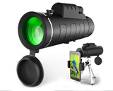 Monokulární dalekohled se stativem a držákem na mobil
