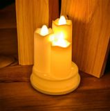 LED svíčka trojitá - krémová