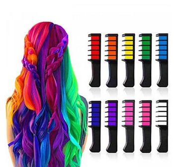Hřeben s barevnými křídami na vlasy - 10 barev