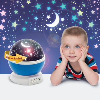 LED mini projektor hvězdná obloha - modrá