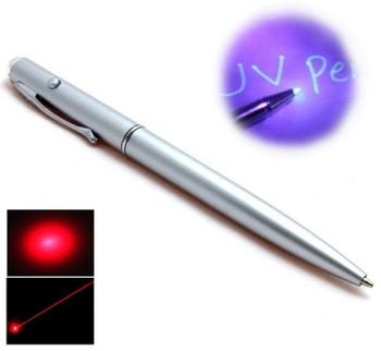 Multifunkční pero s neviditelným inkoustem a laserem