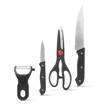 Sada kuchyňských nožů se škrabkou a nůžkami