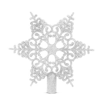 Špic na vánoční strom ve tvaru hvězdy - stříbrný