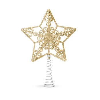 Špic na vánoční strom ve tvaru hvězdy - zlatý