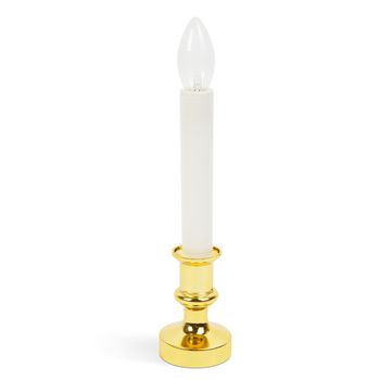 Svíčka se žlutou LED a zlatým svícnem
